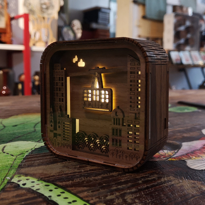 重庆特色小巧可爱小礼物洪崖洞长江索道等立体触摸开关木制小夜灯